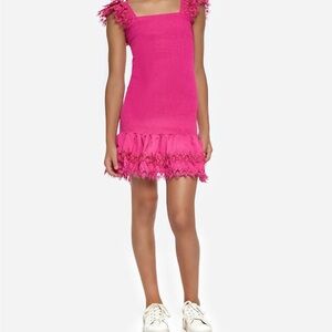 Peixoto Pink Ruffled Kids Dress size M